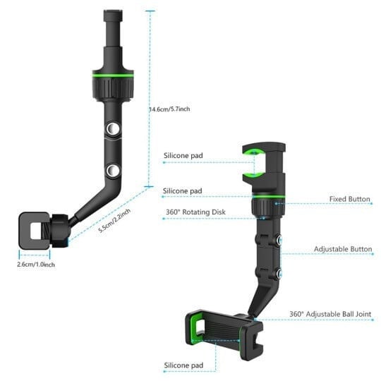 1080 Degree Rotatable Universal Phone Holder