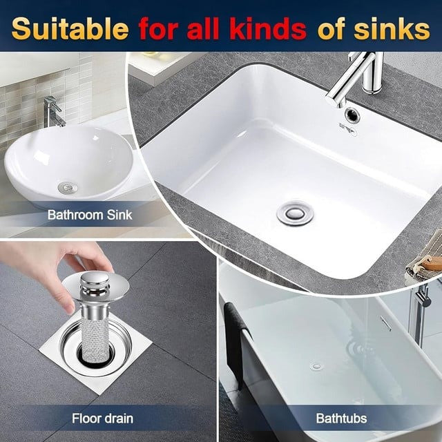2-in-1 Pop-Up Sink Stopper & Drain Filter