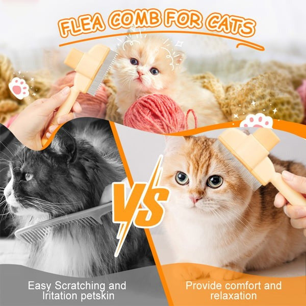 Self-cleaning Pet Flea Comb Grooming Brush