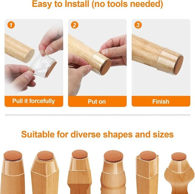 Transparent Chair Leg Floor Protector