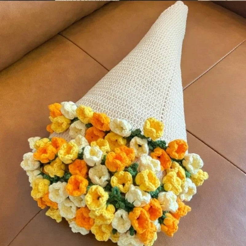 Hand-Knitted Rose Blanket DIY Kit & Ready-Made Gift for Your Loved One