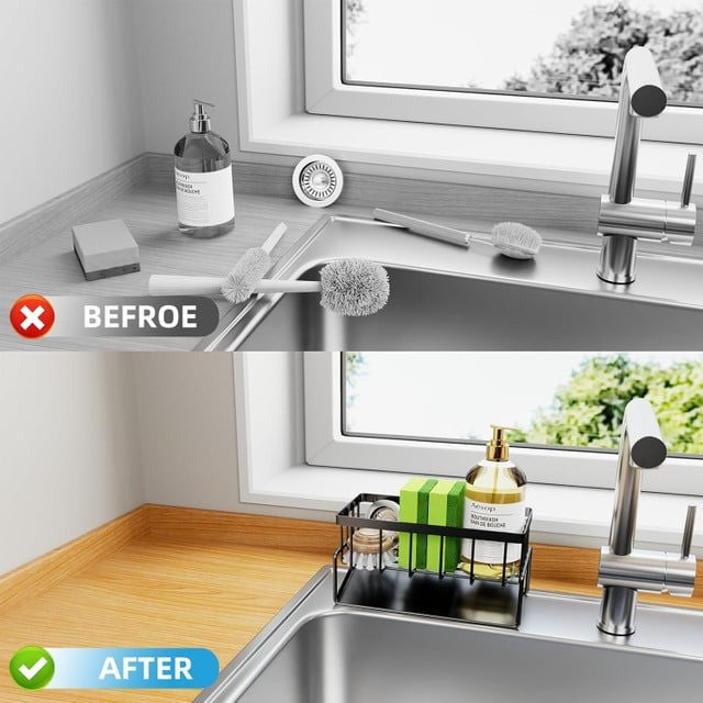 Self Draining Sink Organizer in Kitchen or Bathroom