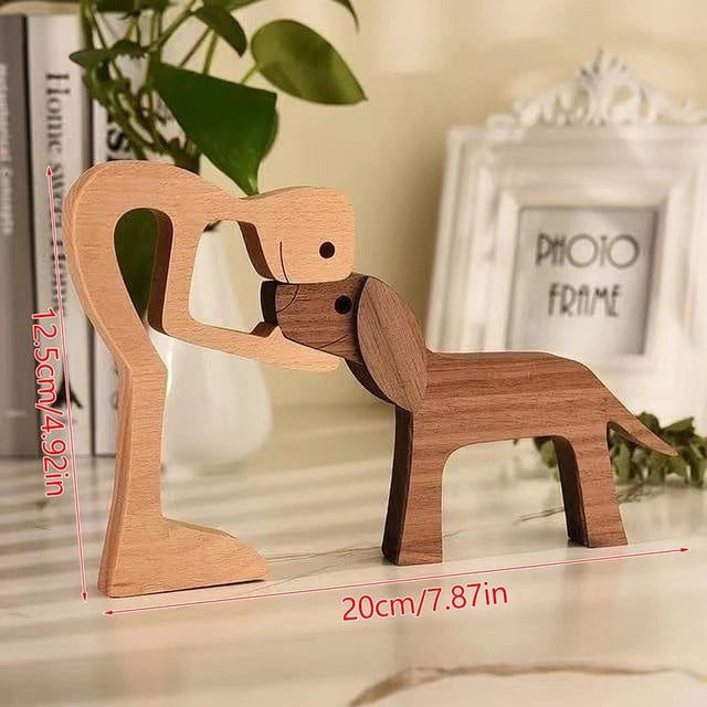 Hand-Carved Wooden Pet Sculpture