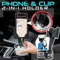 360 Car Mount & Cup Holder - Keep Your Phone and Drink Secure on Every Drive