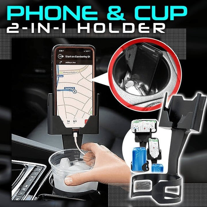 360 Car Mount & Cup Holder - Keep Your Phone and Drink Secure on Every Drive