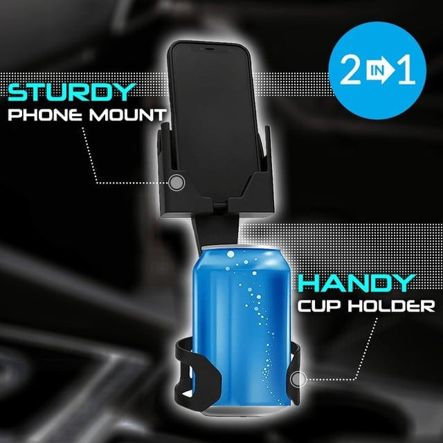 360 Car Mount & Cup Holder - Keep Your Phone and Drink Secure on Every Drive