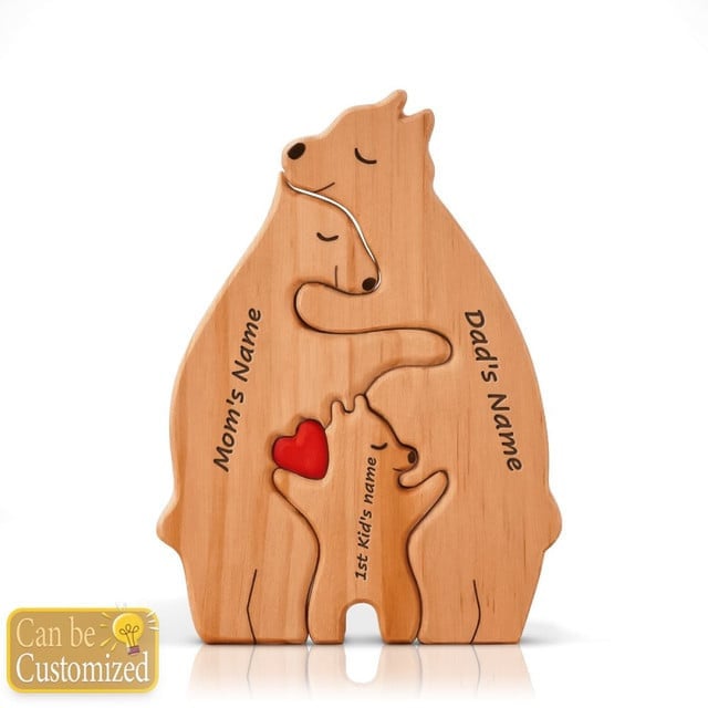 Wooden Bear Family Personalized Puzzles