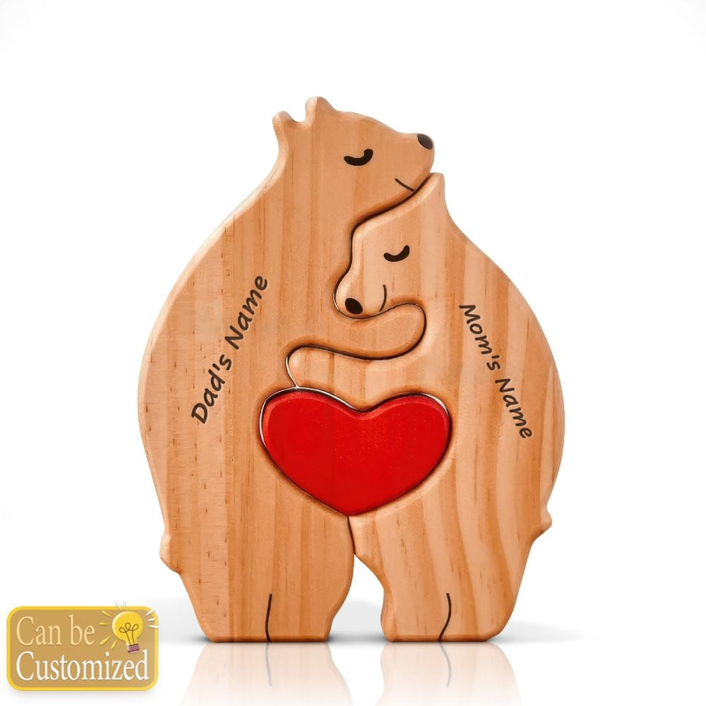 Wooden Bear Family Personalized Puzzles