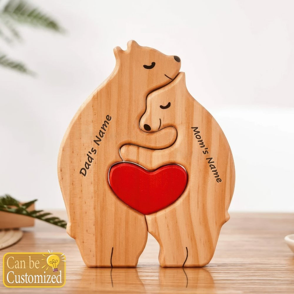 Wooden Bear Family Personalized Puzzles