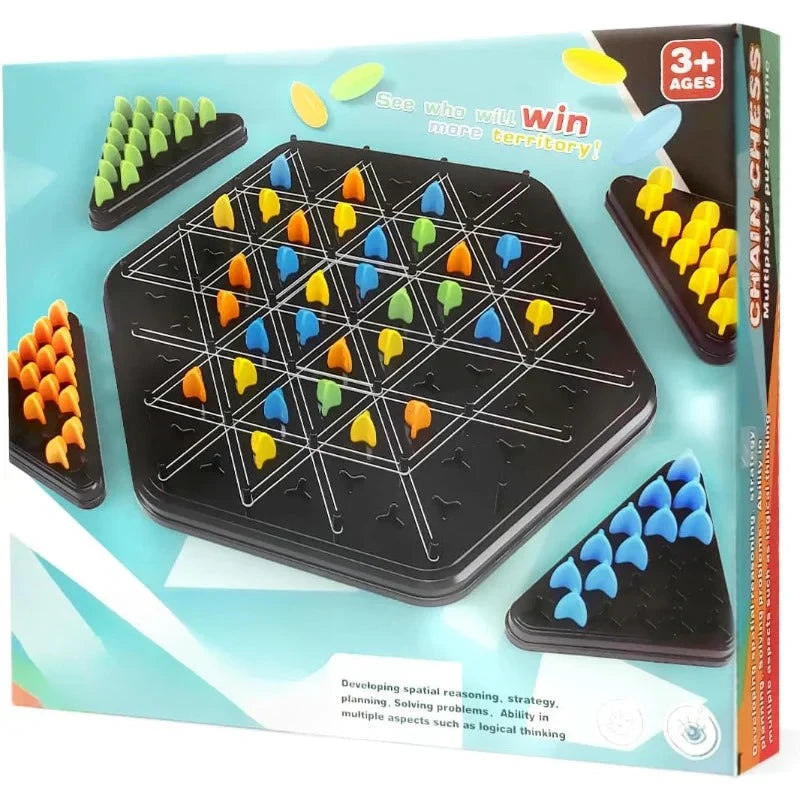 Triangle Chain Strategy Board Game ? Educational Puzzle Game for Kids & Family