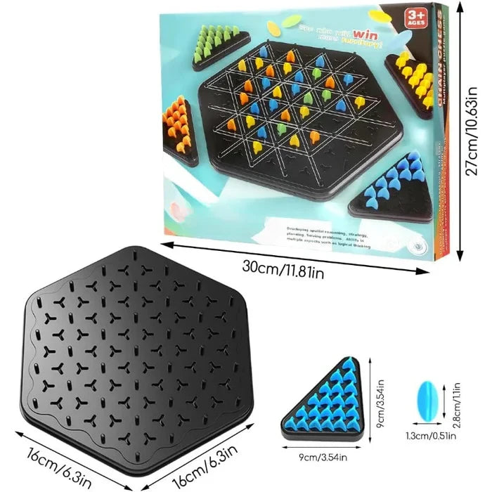 Triangle Chain Strategy Board Game ? Educational Puzzle Game for Kids & Family