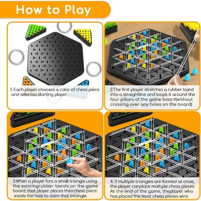 Triangle Chain Strategy Board Game ? Educational Puzzle Game for Kids & Family