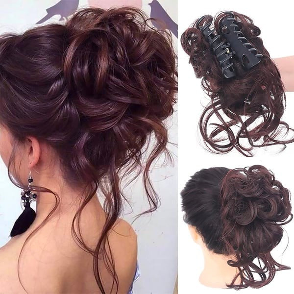 Curly Bun Hair Claw Clips