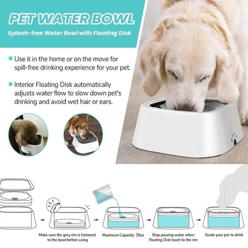 ??Bowl Water Pet Spill Proof ??
