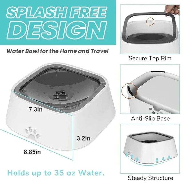 ??Bowl Water Pet Spill Proof ??