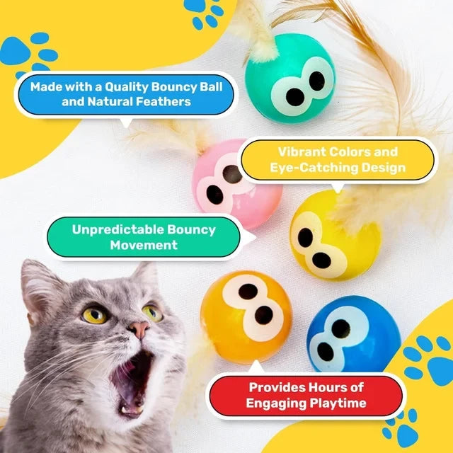Bouncy Feather Balls - Pack of 5 Balls