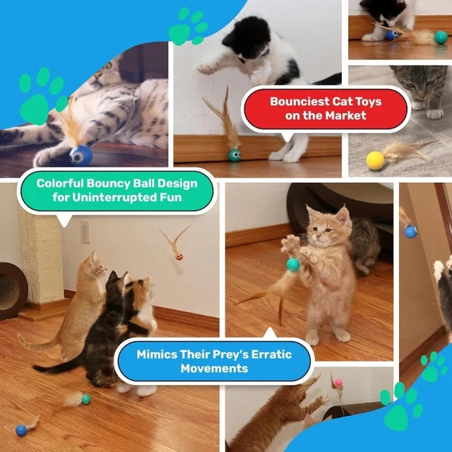 Bouncy Feather Balls - Pack of 5 Balls