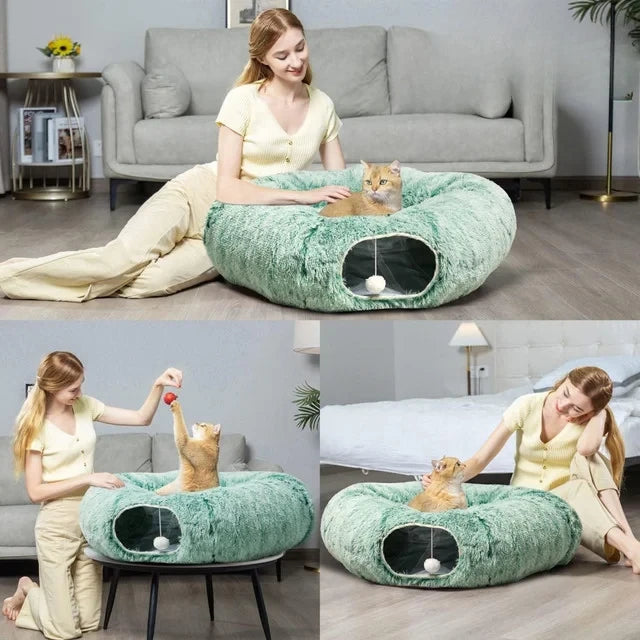 Cat Tunnel Bed for Indoor Cats