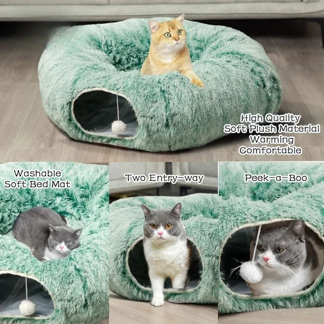 Cat Tunnel Bed for Indoor Cats