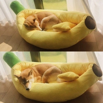 Banana Pet Nest: Washable Bed