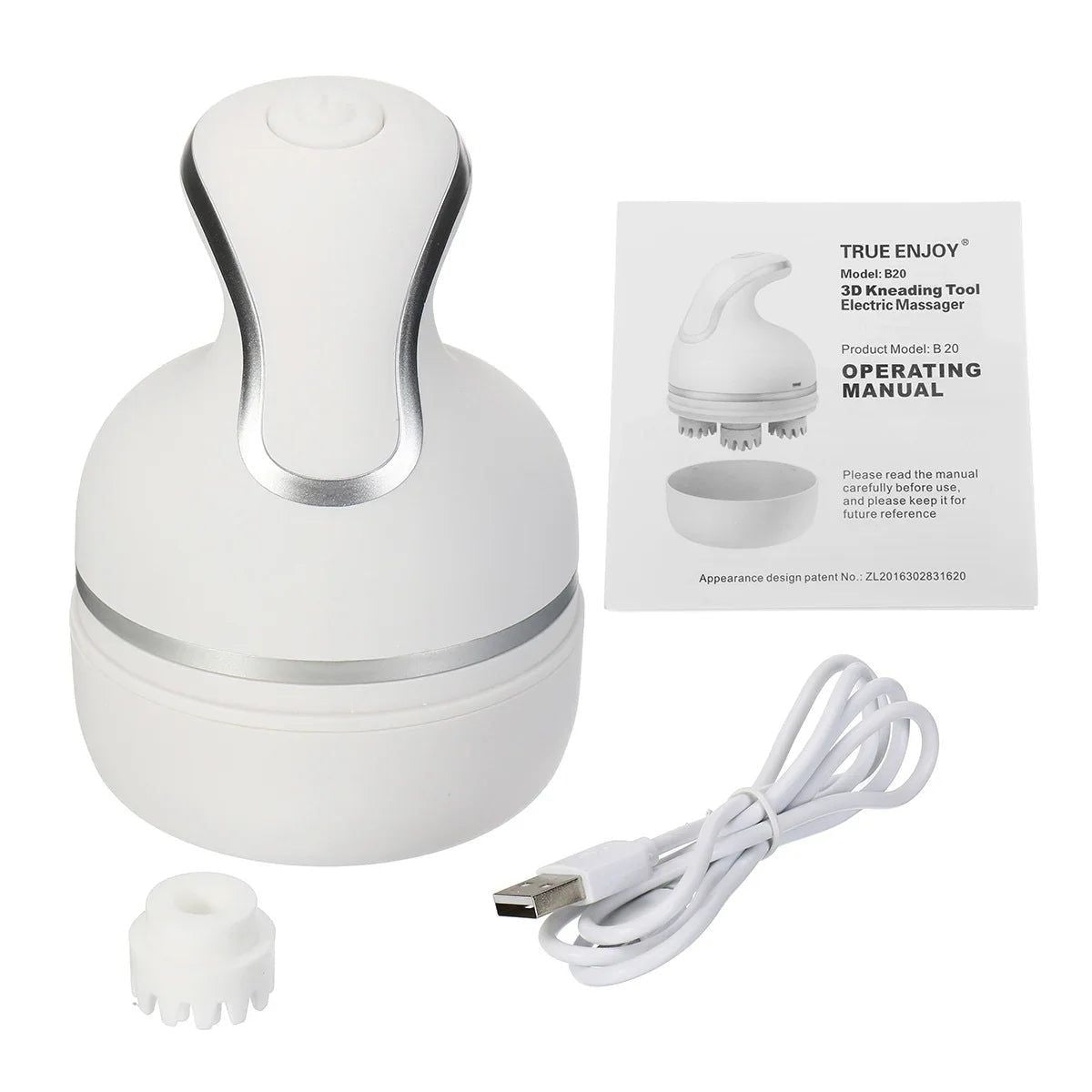 Electric Head Massager for Pets, USB Charging, Vibrating Scalp, Body D
