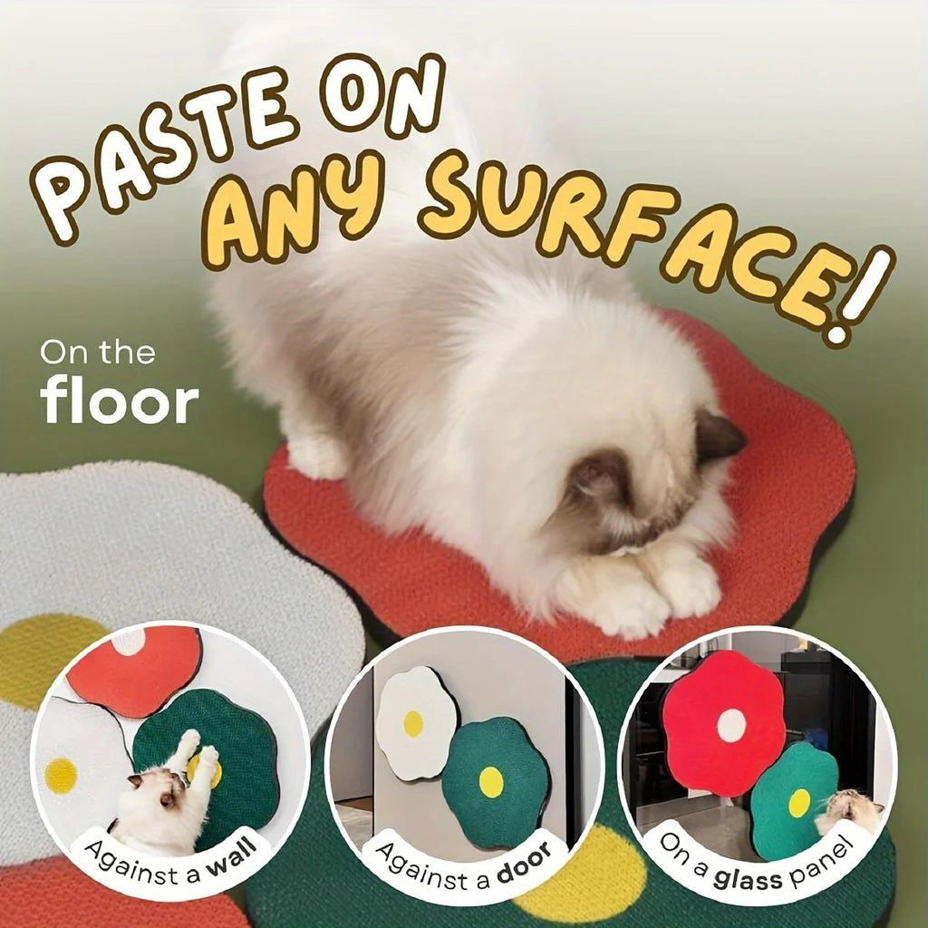 Wall-Mounted Floral Cat Scratcher