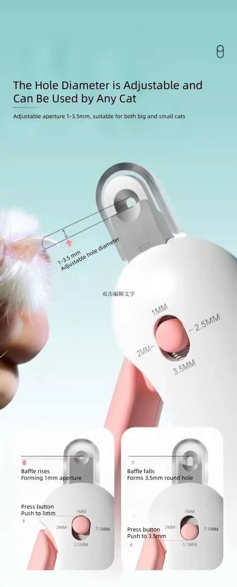 Stainless Steel Cat Nails Clipper ? Adjustable Trimmer with Safety Guard for All Cats