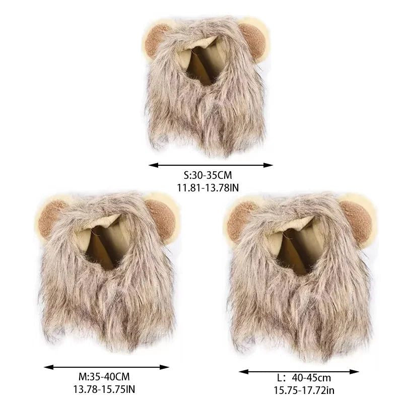 Pet Hairpiece - Humorous Lion Mane Headgear for Cats