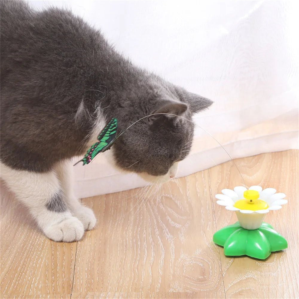 Automatic Electric Rotating Cat Toy Colorful Butterfly