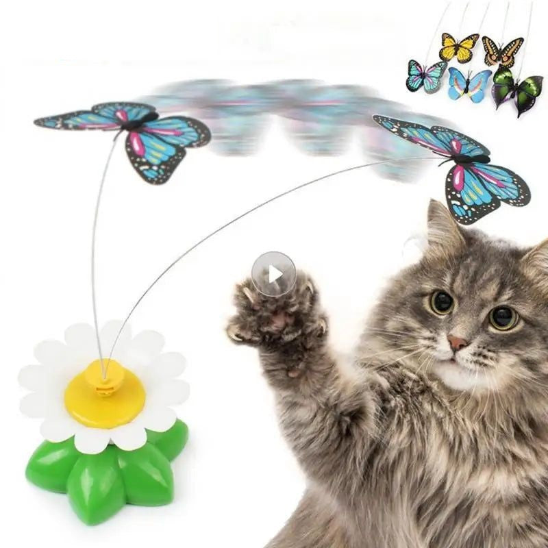 Automatic Electric Rotating Cat Toy Colorful Butterfly