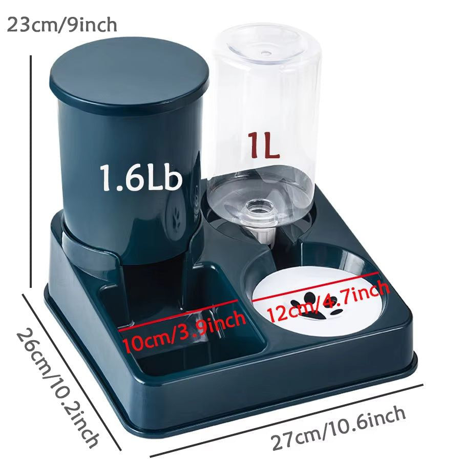 2-in-1 Automatic Cat Feeder and Water Dispenser Set