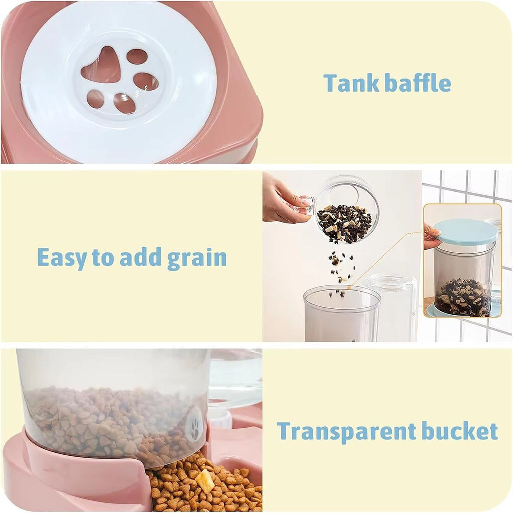 2-in-1 Automatic Cat Feeder and Water Dispenser Set