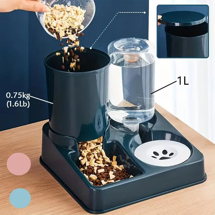 2-in-1 Automatic Cat Feeder and Water Dispenser Set