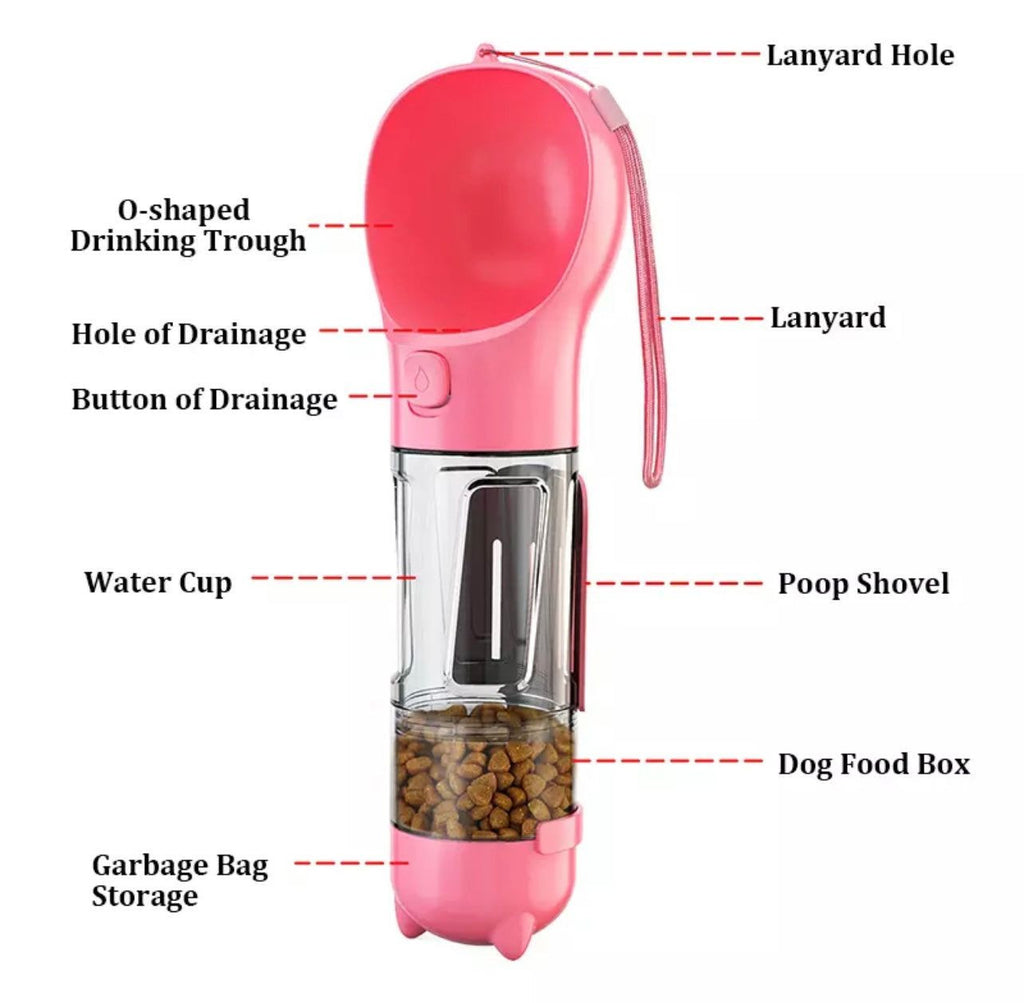 Dog Water Bottle | Leak Proof All In One Water Dispenser with Feeder