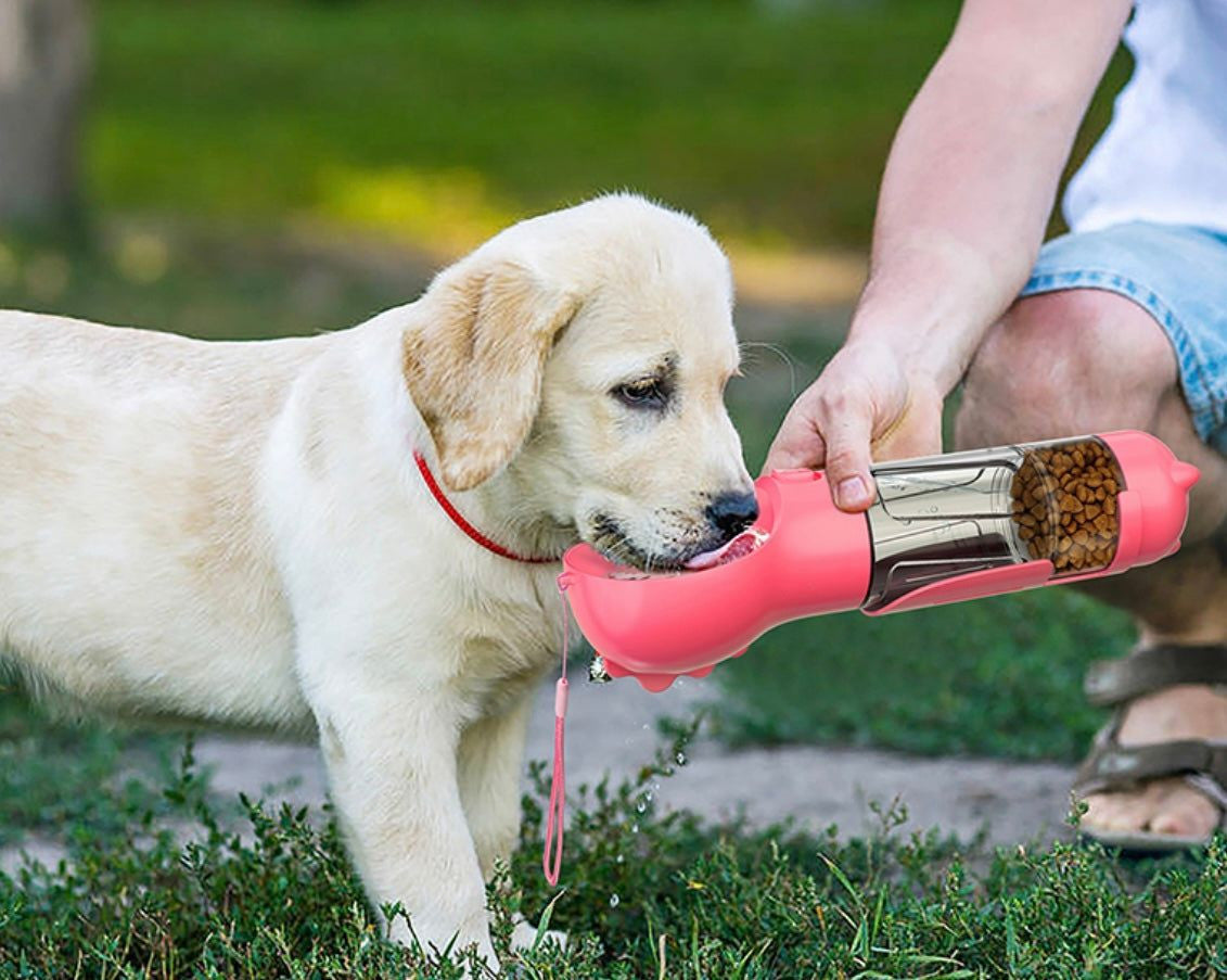 Dog Water Bottle | Leak Proof All In One Water Dispenser with Feeder