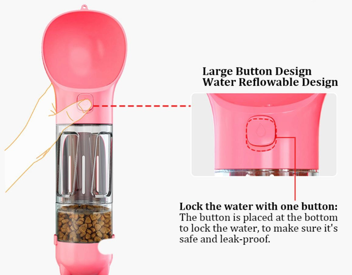 Dog Water Bottle | Leak Proof All In One Water Dispenser with Feeder