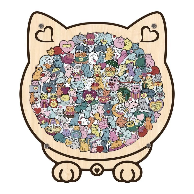 Personalized Wooden Cat Keepsake Puzzle