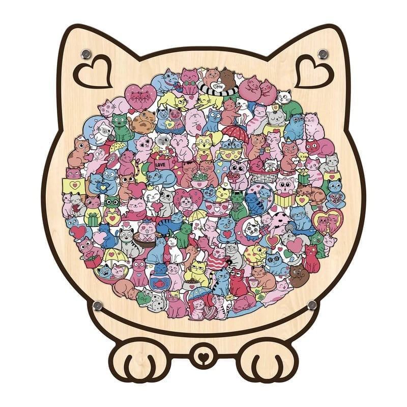 Personalized Wooden Cat Keepsake Puzzle