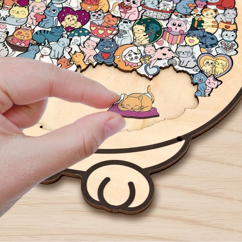 Wooden Cat Keepsake Puzzle