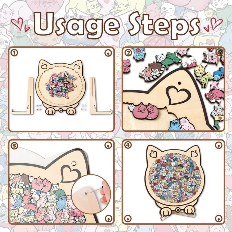 Personalized Wooden Cat Keepsake Puzzle