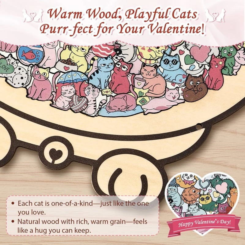 Personalized Wooden Cat Keepsake Puzzle
