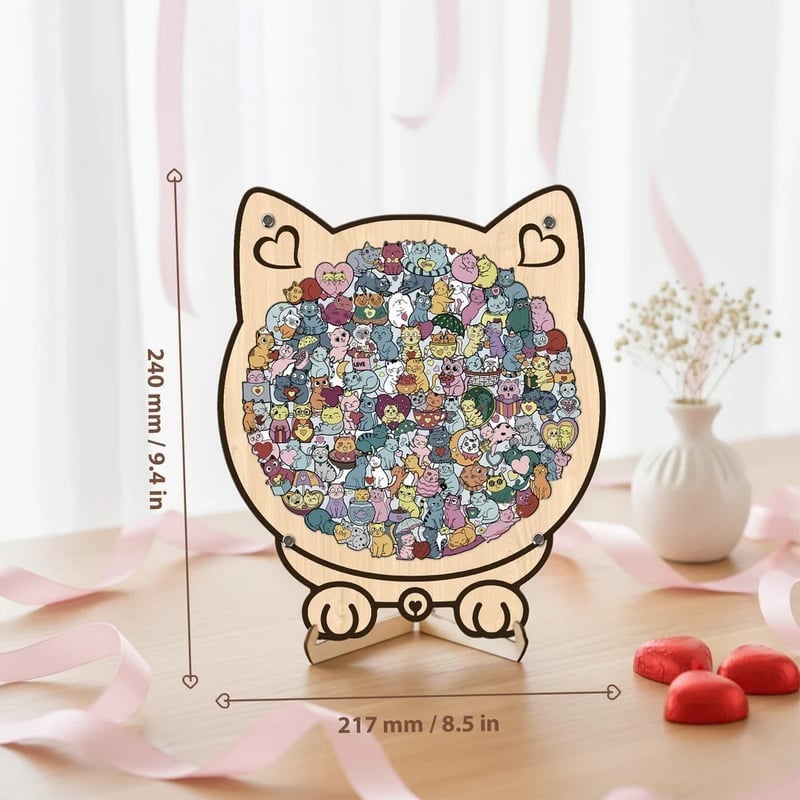 Personalized Wooden Cat Keepsake Puzzle
