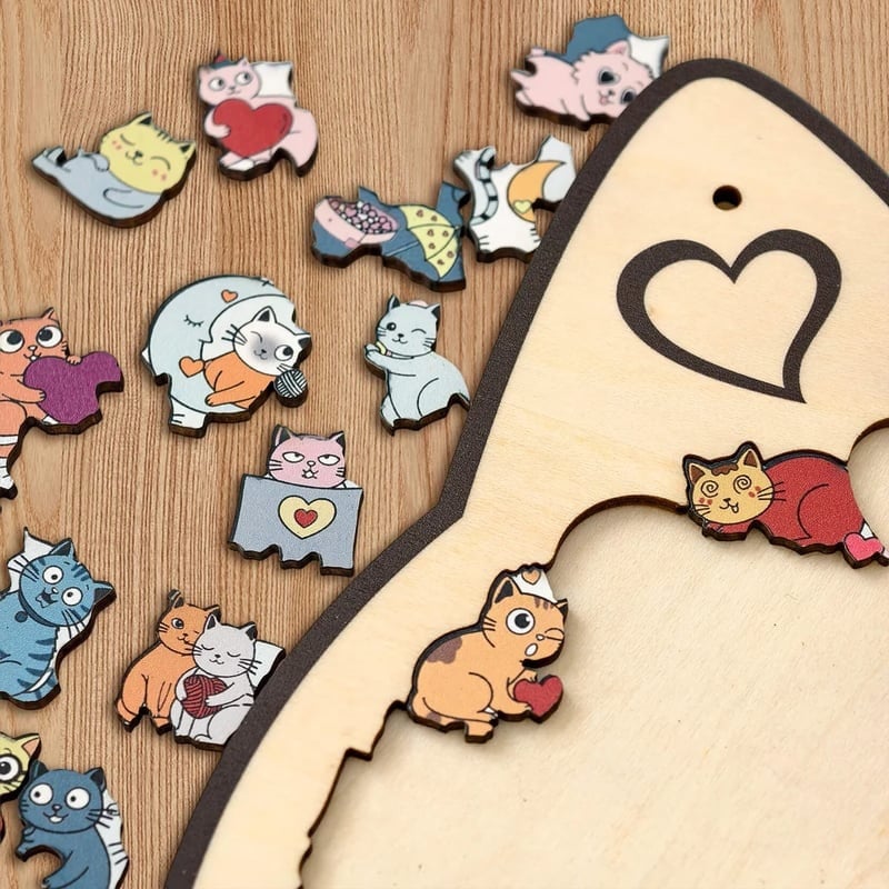 Personalized Wooden Cat Keepsake Puzzle