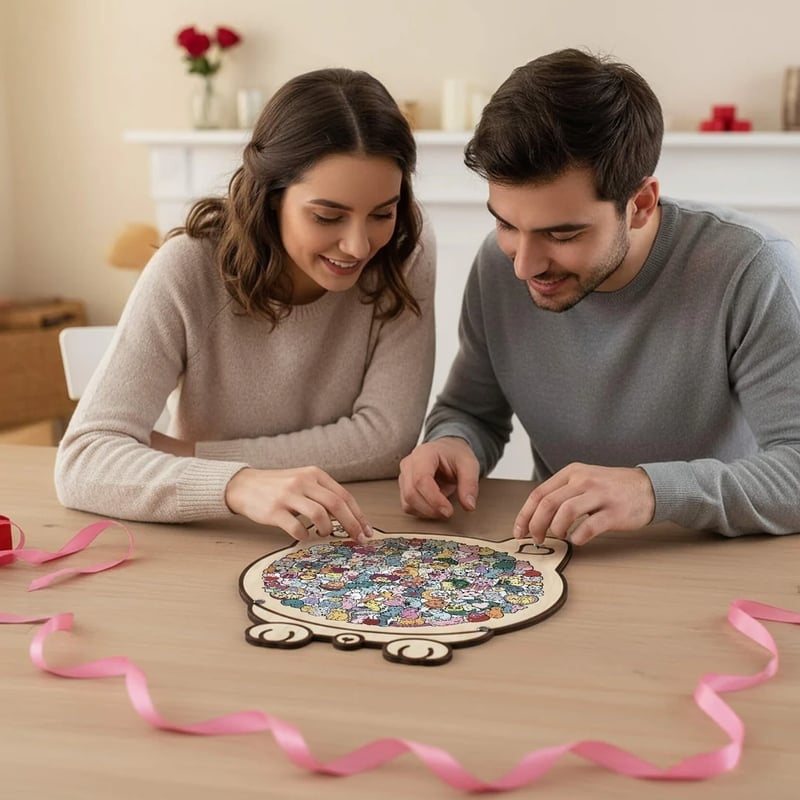 Personalized Wooden Cat Keepsake Puzzle