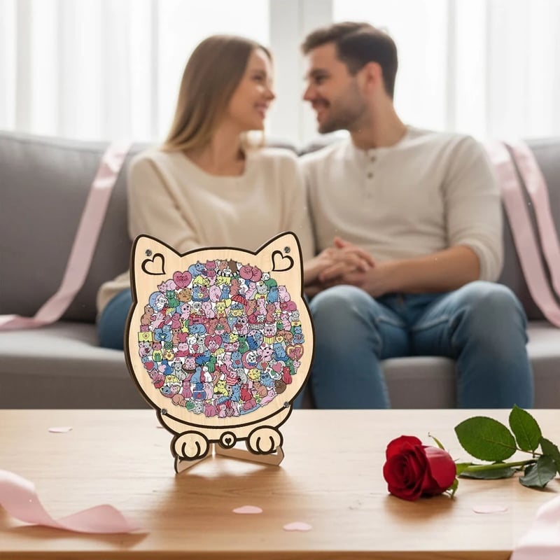 Personalized Wooden Cat Keepsake Puzzle