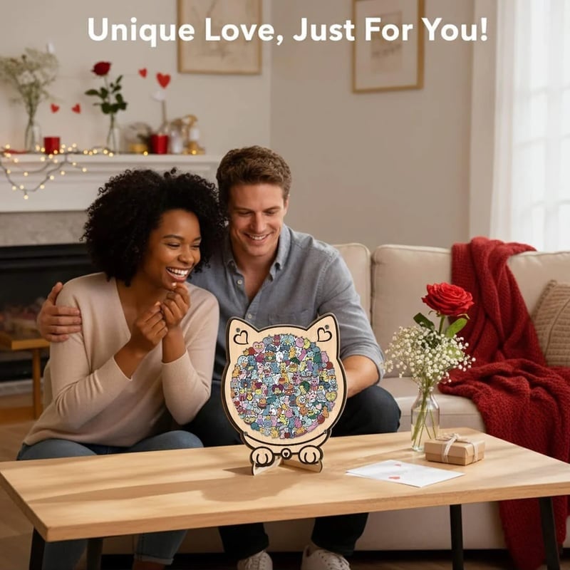 Personalized Wooden Cat Keepsake Puzzle