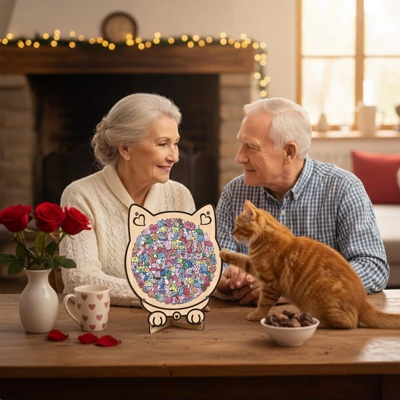 Personalized Wooden Cat Keepsake Puzzle