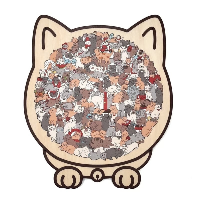 Wooden Cat Keepsake Puzzle