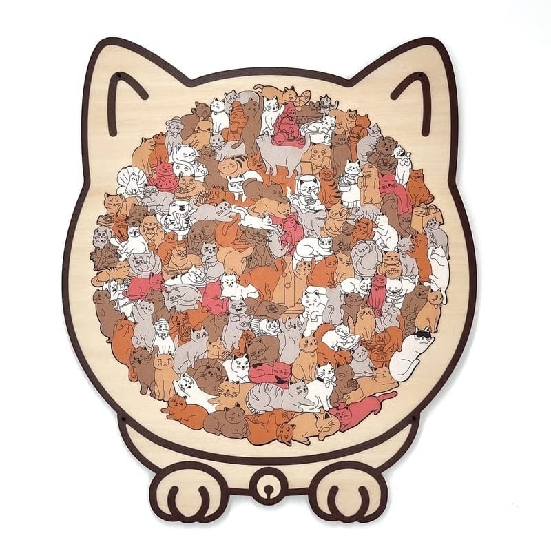 Personalized Wooden Cat Keepsake Puzzle