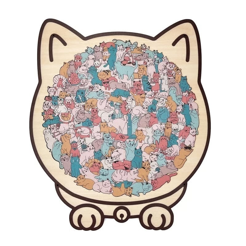 Wooden Cat Keepsake Puzzle
